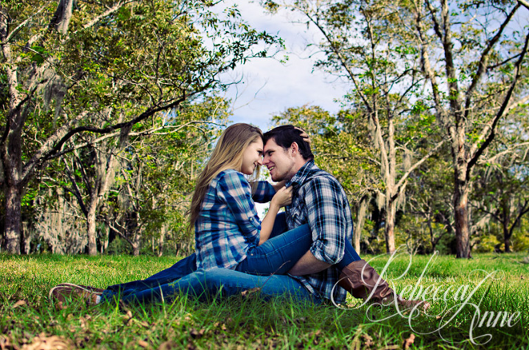 couple, country, plaid, embrace, engagement couple