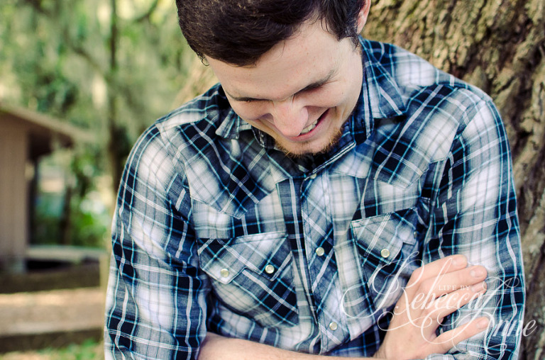 country, boy, man, plaid, smile, laugh, tree, leaning on tree